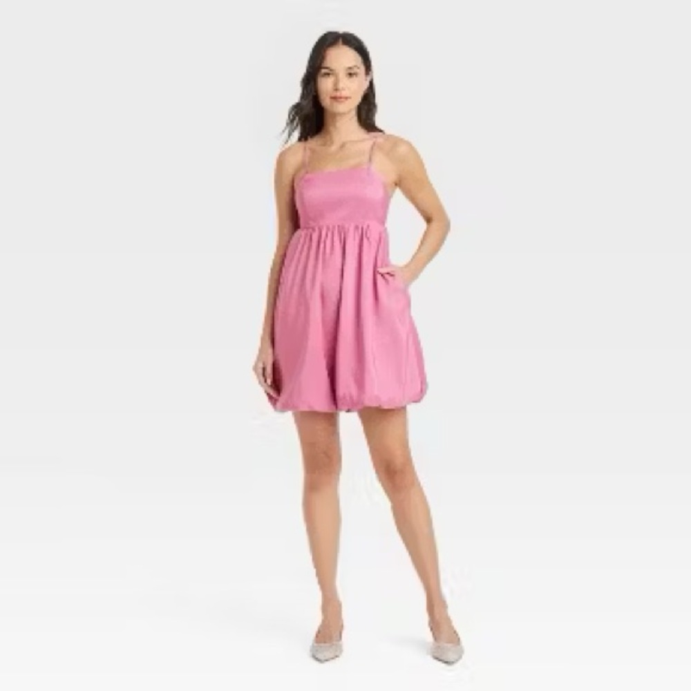 A New Day Pink Spaghetti Strap Sundress Mini